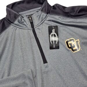 NEW Champion Elite Mens XL Gray CU Buffalos Quarter Zip Pullover Shirt NEW